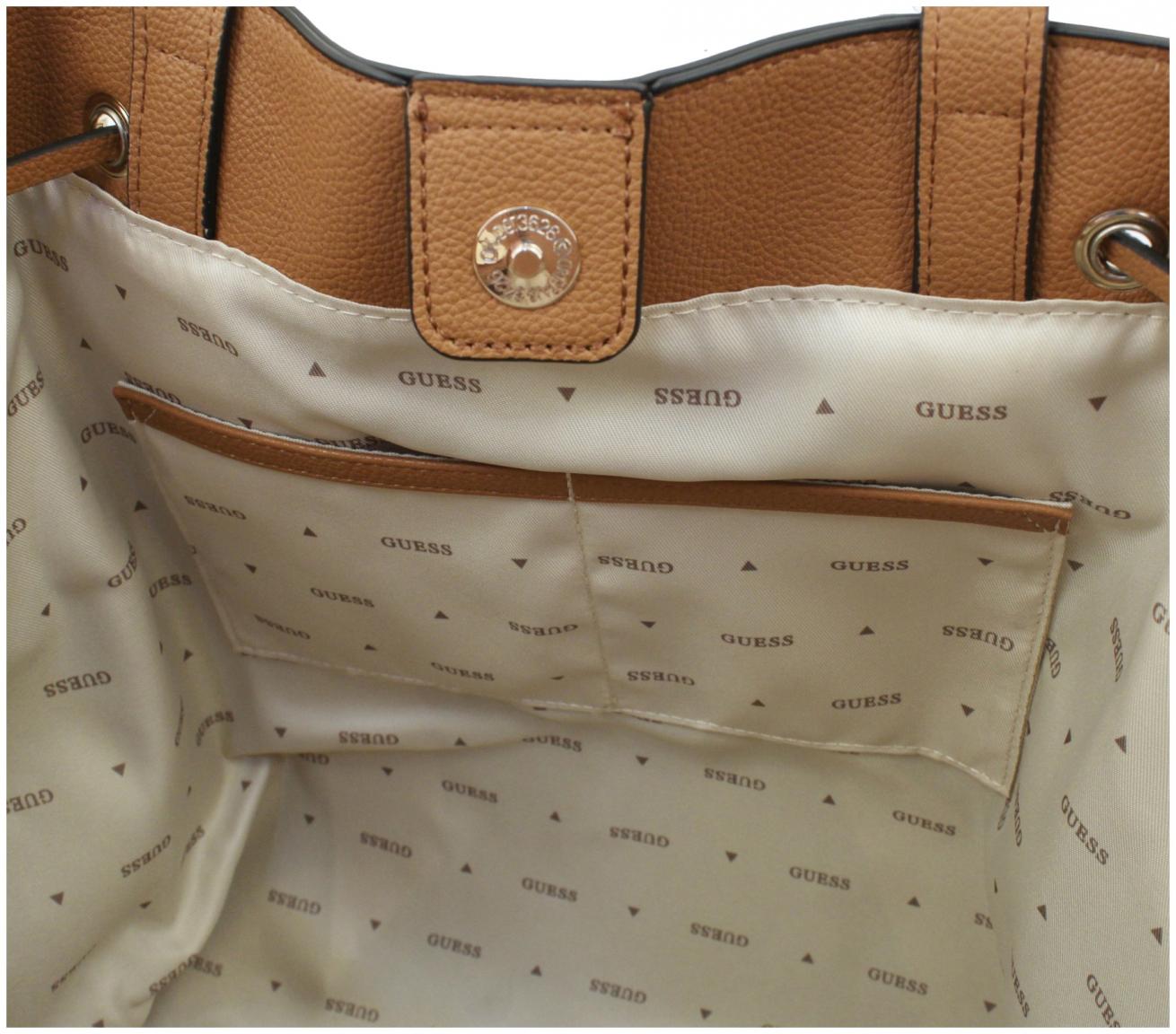 Guess Calebra Drawstring Tote schwarze Henkeltasche