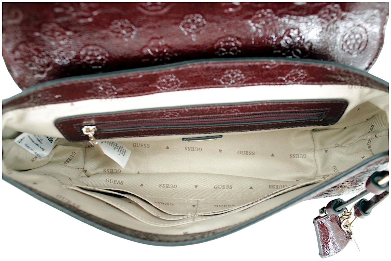 Guess Carmella Abendtasche Burgundy Logo - Weinrot
