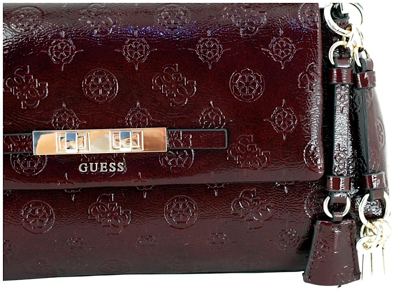 Guess Carmella Abendtasche Burgundy Logo - Weinrot