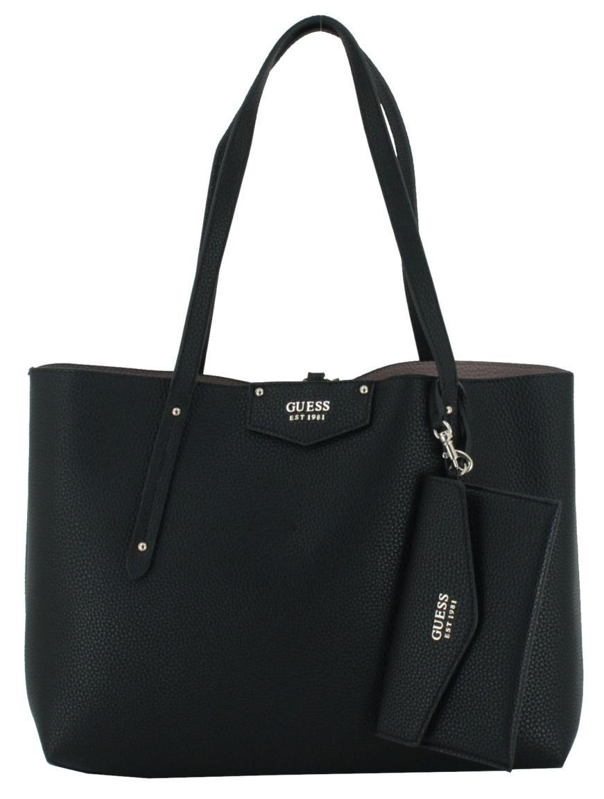 Guess Damenhandtasche Wendetasche Black Eco Brenton Schwarz
