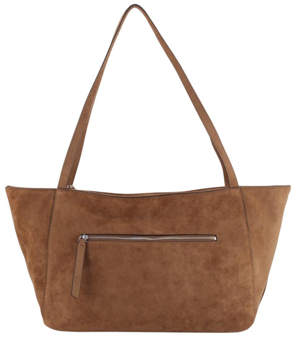 Guess Devon Henkeltasche Velours Cognac - Braun