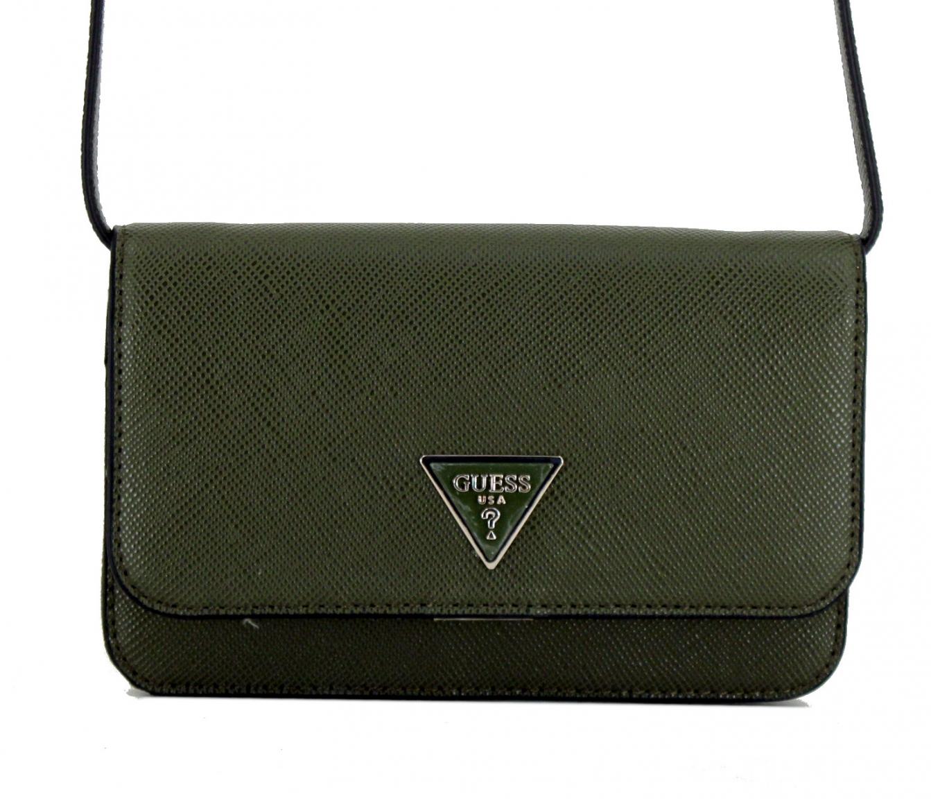 Guess Eco Alexie Cognac Abendtasche Überschlag Handyfach braun
