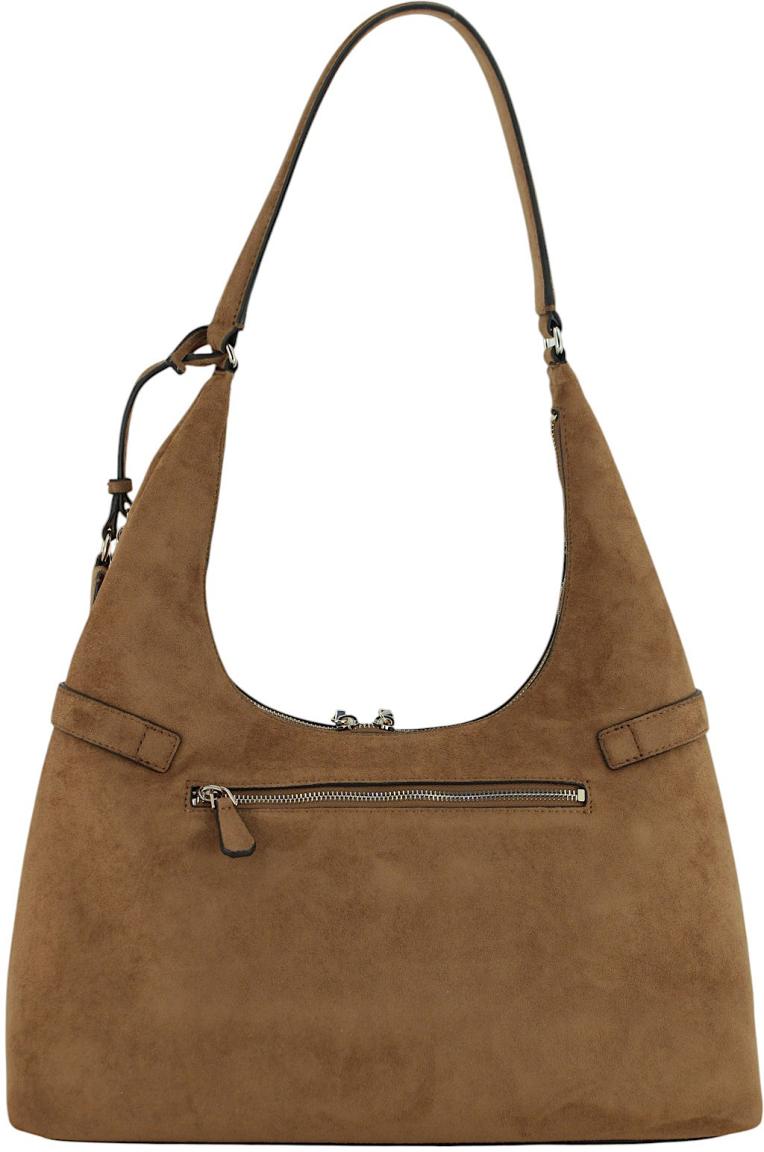 Guess Ella Beuteltasche Velours Espresso - Dunkelbraun