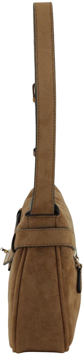 Guess Ella Schultertasche Velours Espresso - Dunkelbraun