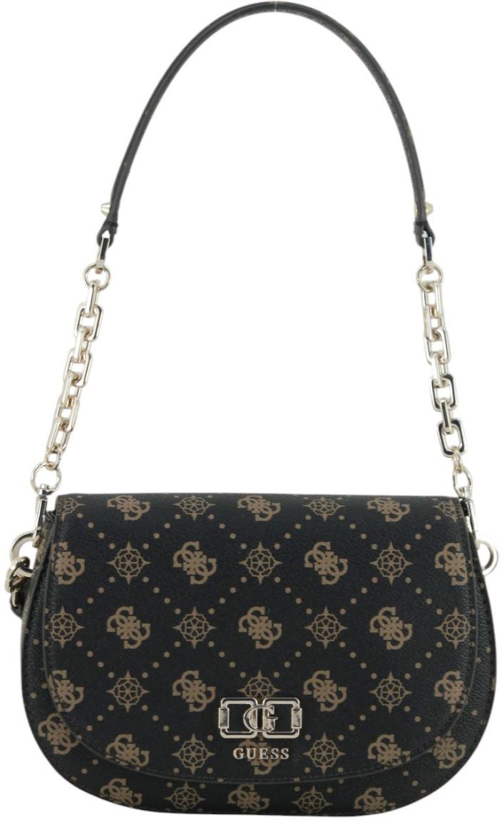 Guess Emelie Logo Überschlagtasche Espresso Logo - Dunkelbraun