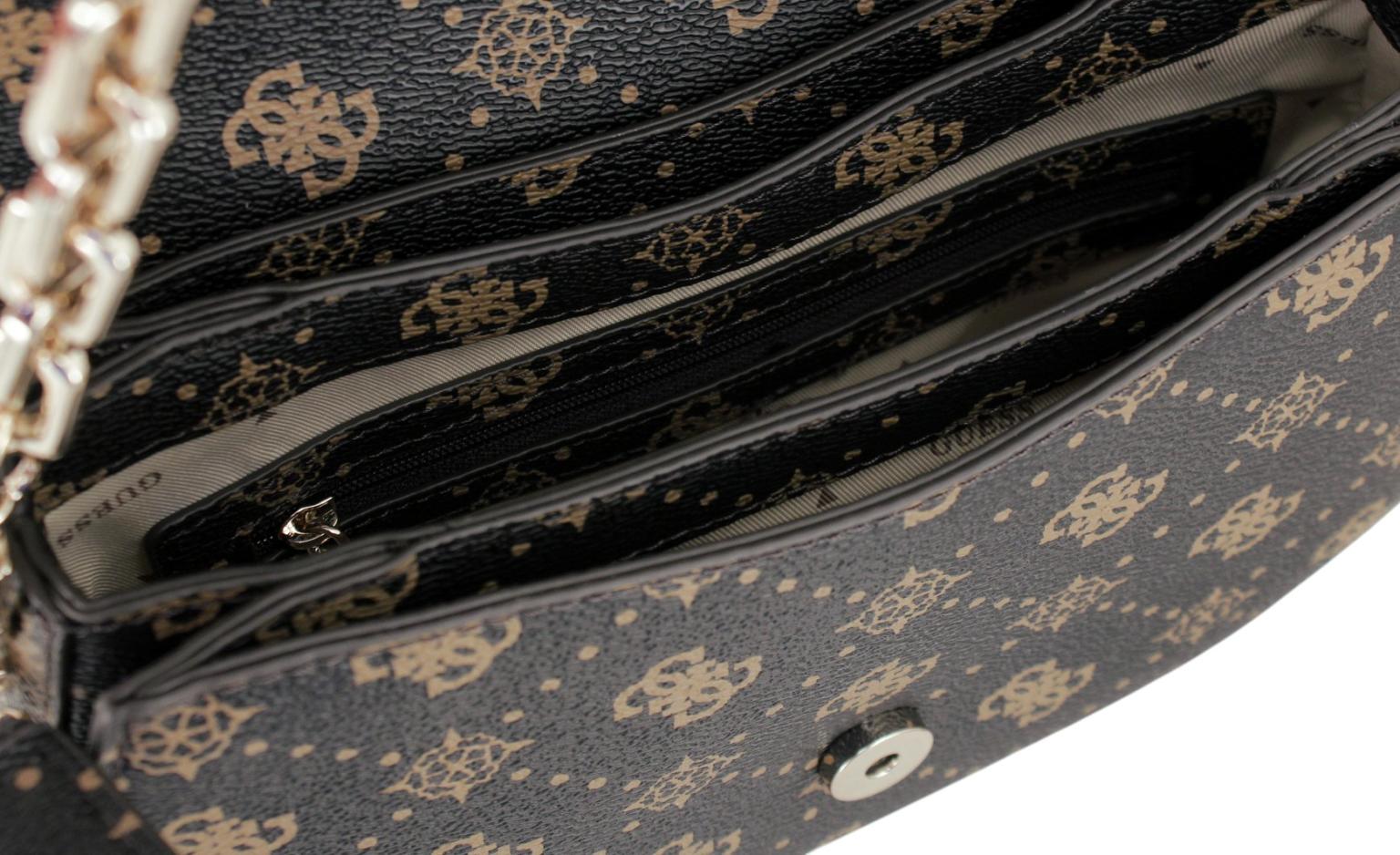 Guess Emelie Logo Überschlagtasche Espresso Logo - Dunkelbraun