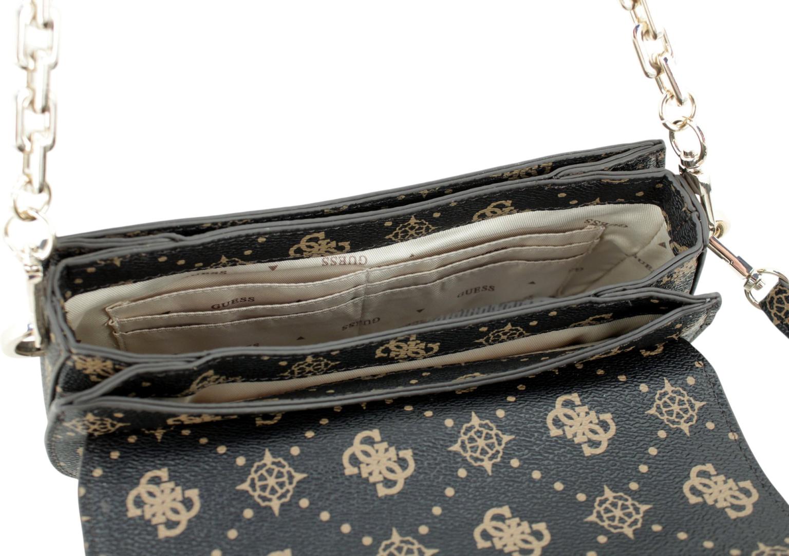 Guess Emelie Logo Überschlagtasche Espresso Logo - Dunkelbraun