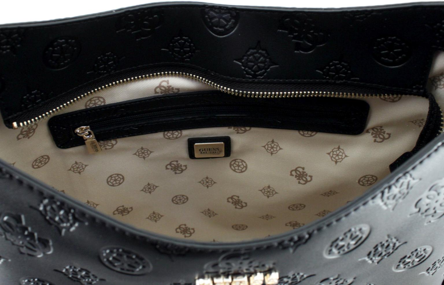 Guess Galeria Hobo Bag Cream hellbeige geprägt