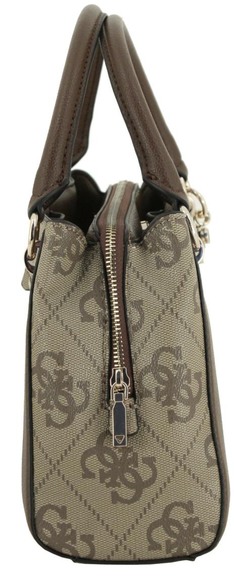 Guess Handtasche Karnilla Logo Dark Taupe 4G Alloverprint