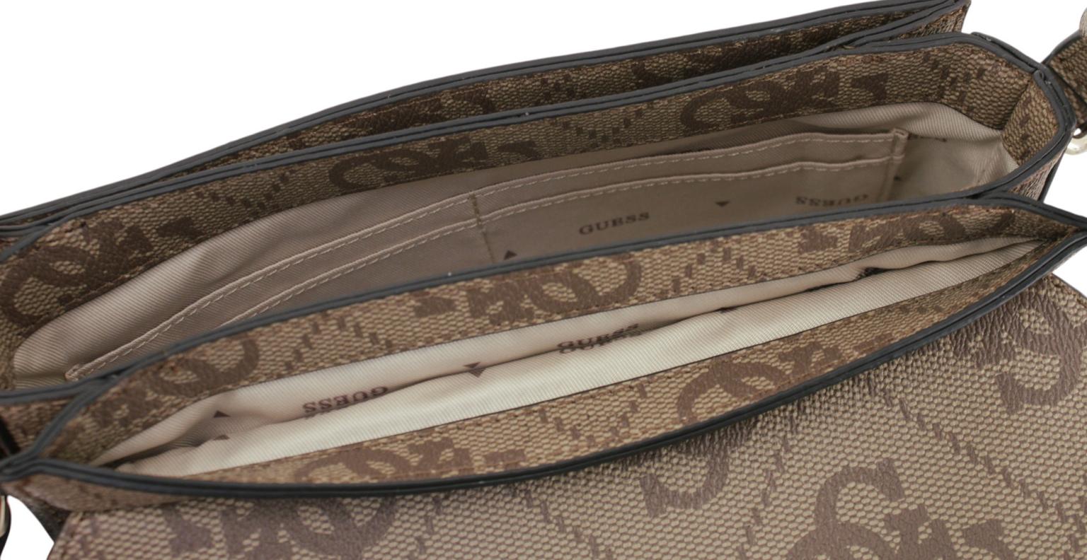 Guess Janie Logo Schultertasche Schwarz