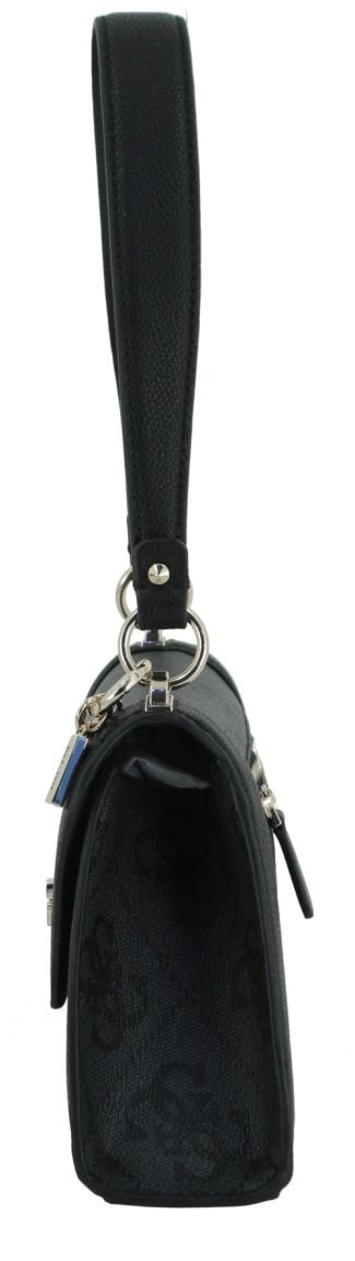 Guess Karnilla Flap Shoulder Bag Coal Logo schwarz grau Abendtasche