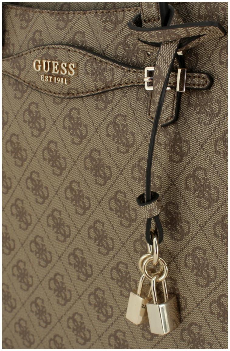 Guess Katya Multi Compartment Damentasche Latte Logo beige