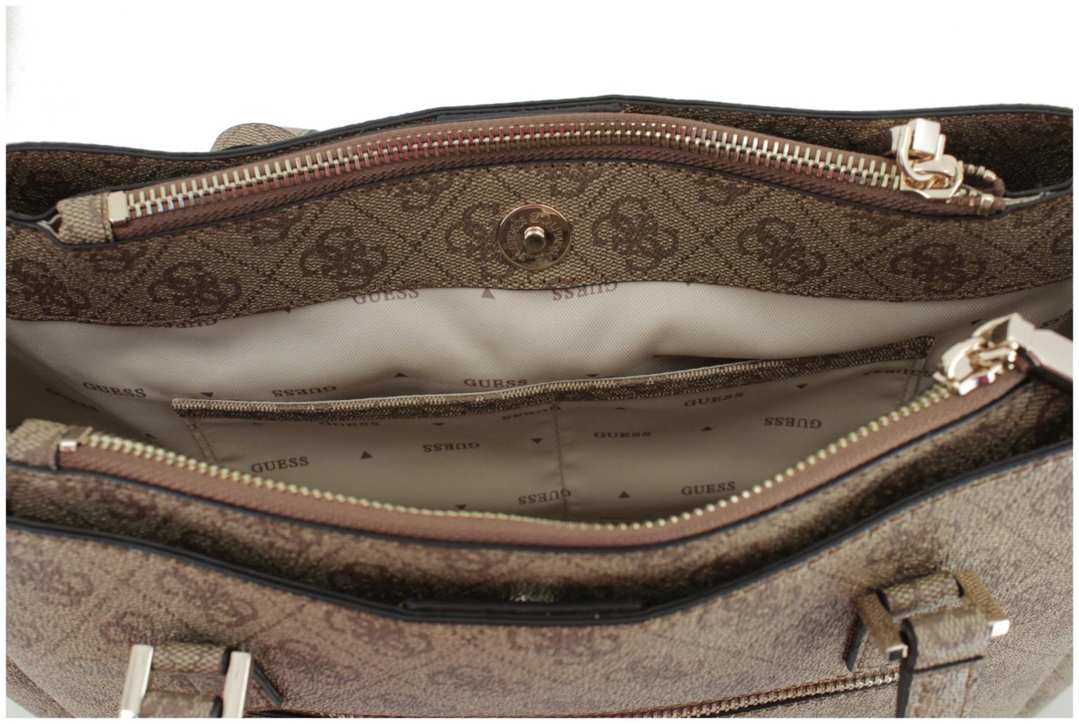 Guess Katya Multi Compartment Damentasche Latte Logo beige