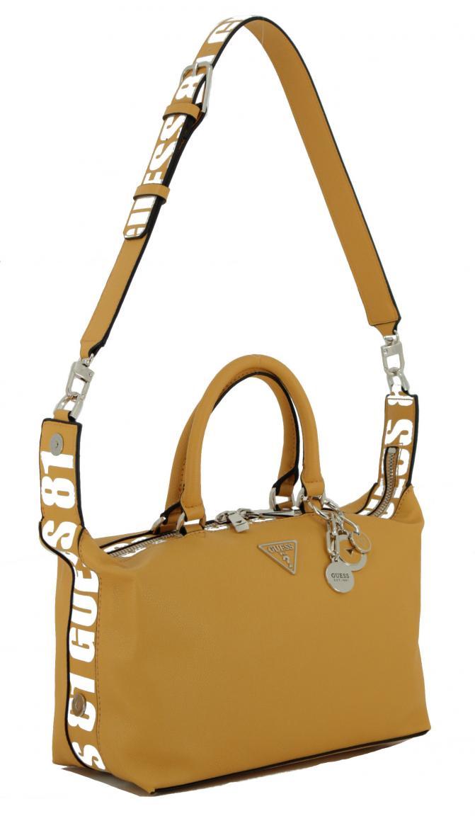 Guess Kersti Kurzgrifftasche Cognac braun wandelbar