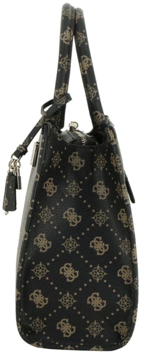 Guess Kurzgrifftasche Satchel Silia Aspresso Logo dunkelbraun