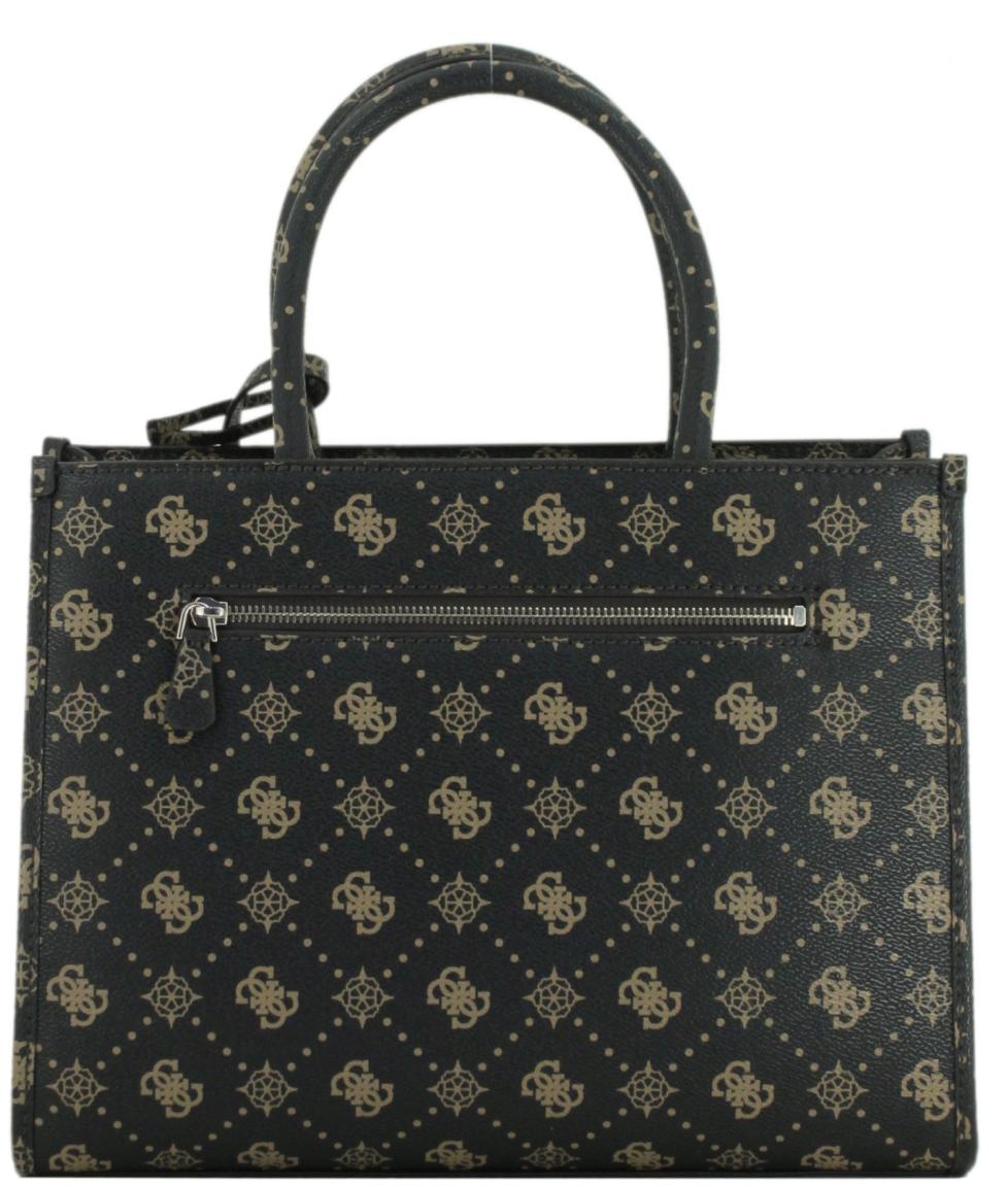 Guess Kurzgrifftasche Satchel Silia Aspresso Logo dunkelbraun