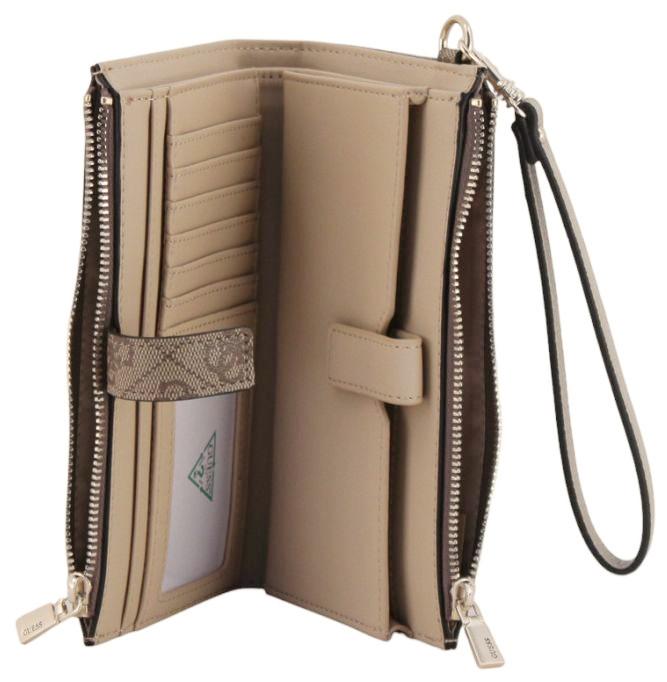 Guess Laurel II SLG Geldtasche Latte Logo - Beige
