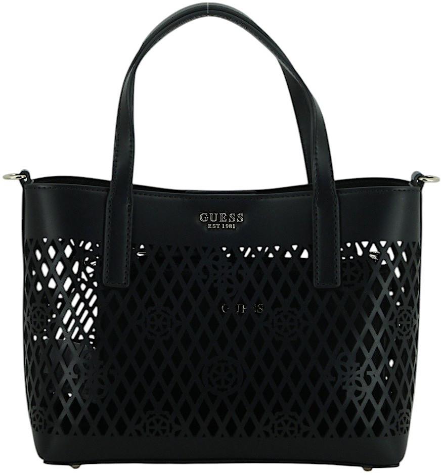Guess Letty Kurzgrifftasche Stanzmuster Innentasche Off White