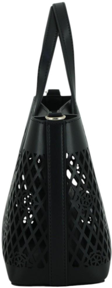 Guess Letty Kurzgrifftasche Stanzmuster Innentasche Schwarz