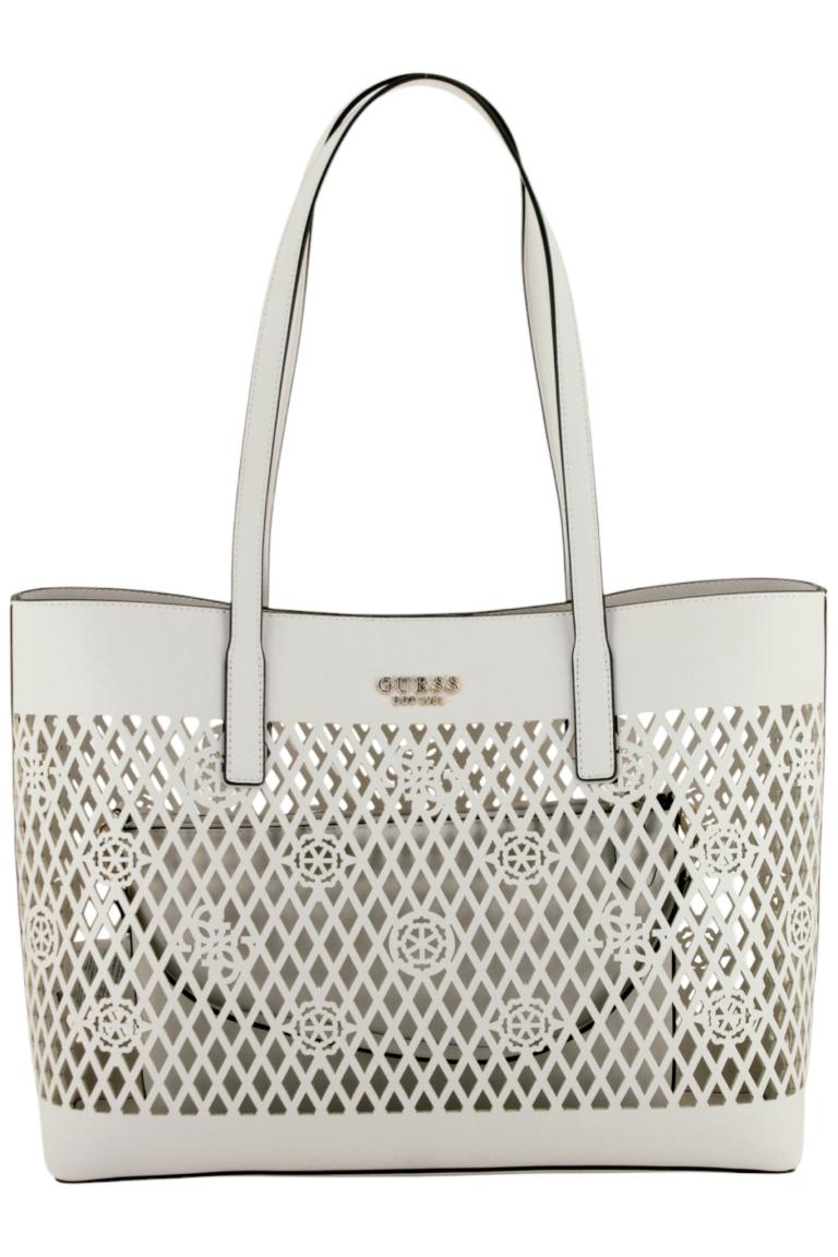 Guess Letty Shopper Stanzmuster Innentasche Schwarz