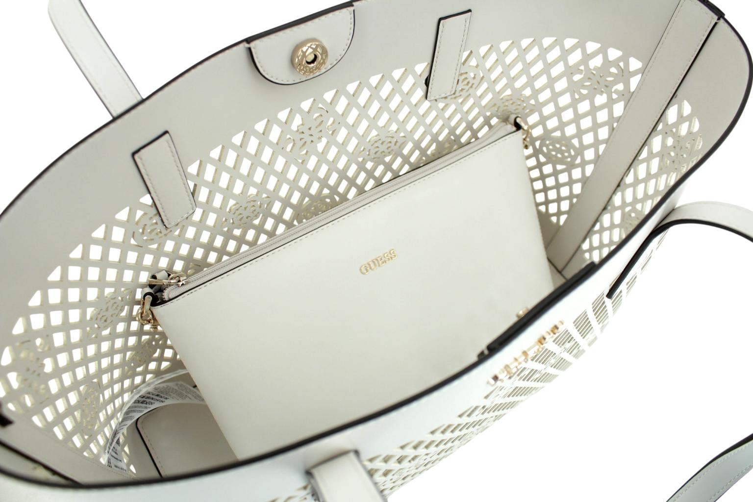 Guess Letty Shopper Stanzmuster Innentasche Schwarz