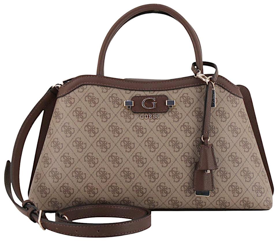 Guess Lindsey Kurzgrifftasche Latte Logo - Braun