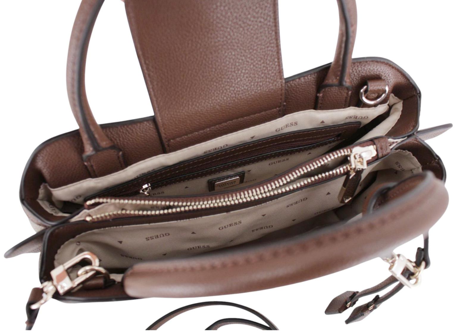 Guess Lindsey Kurzgrifftasche Latte Logo - Braun