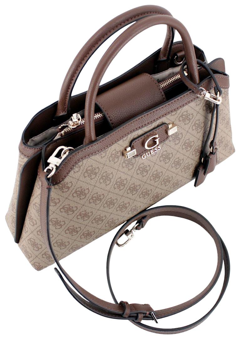 Guess Lindsey Kurzgrifftasche Latte Logo - Braun