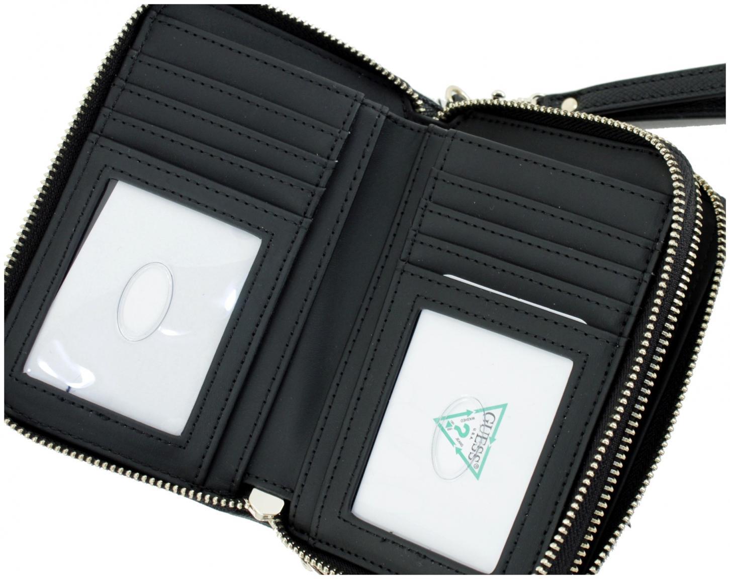 Guess Lindsey SLG Geldtasche Coal Logo - Grau