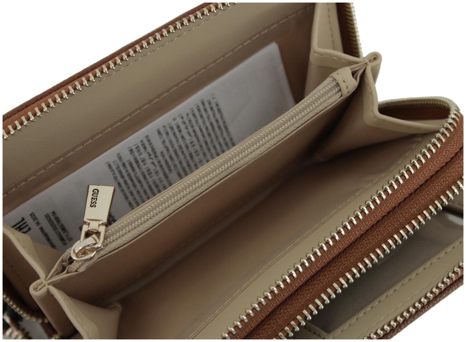 Guess Lindsey SLG Geldtasche Latte Logo - Braun