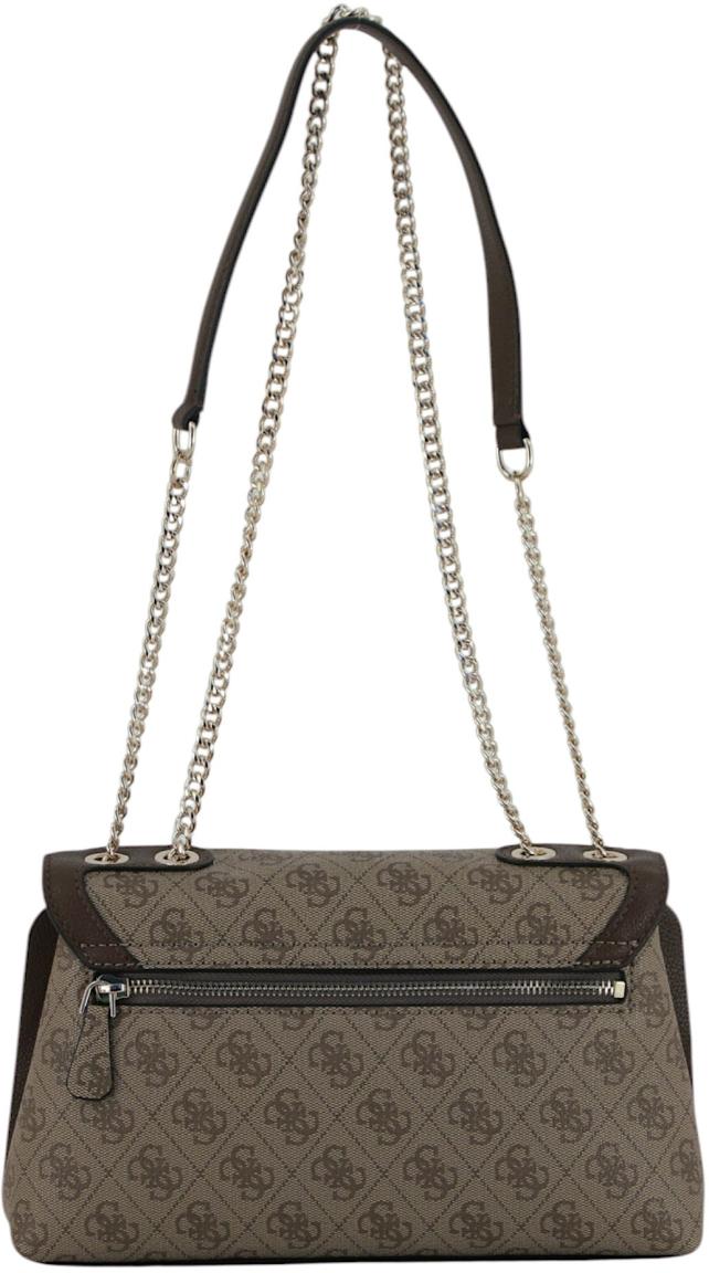 Guess Lindsey Überschlagtasche Coal Logo - Grau
