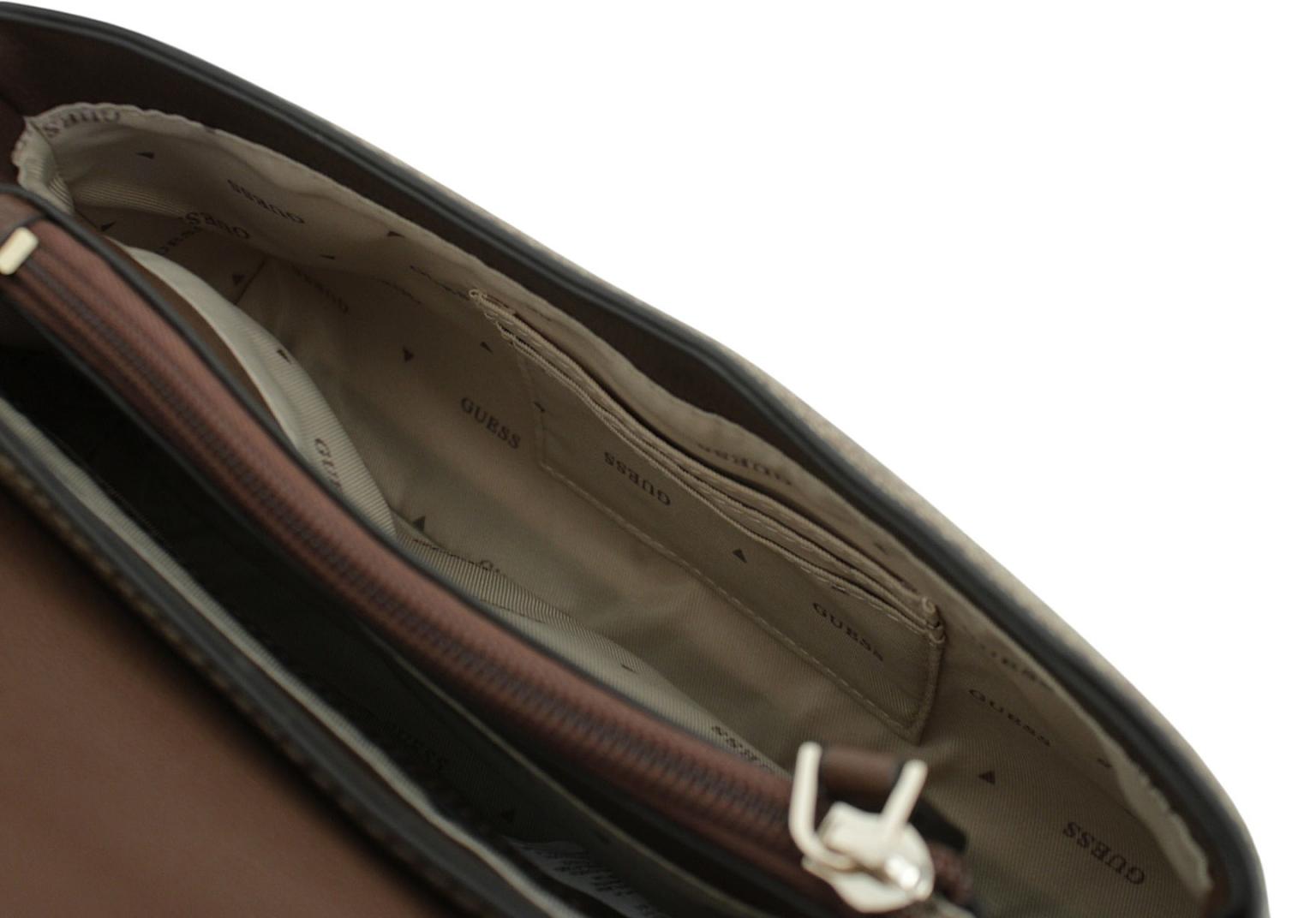 Guess Lindsey Überschlagtasche Coal Logo - Grau