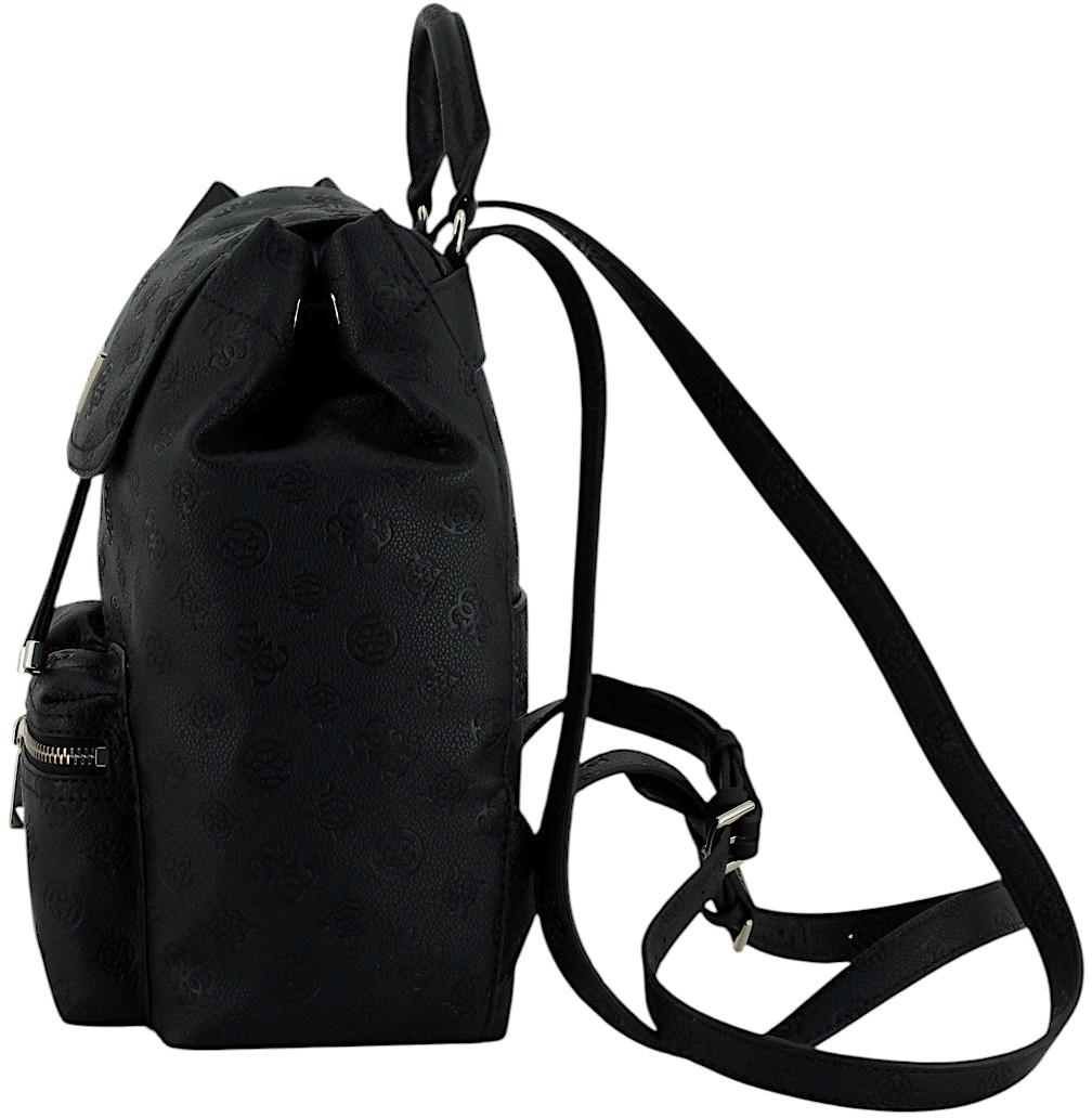 Guess Manhattan II Rucksack Prägung Black Logo - Schwarz