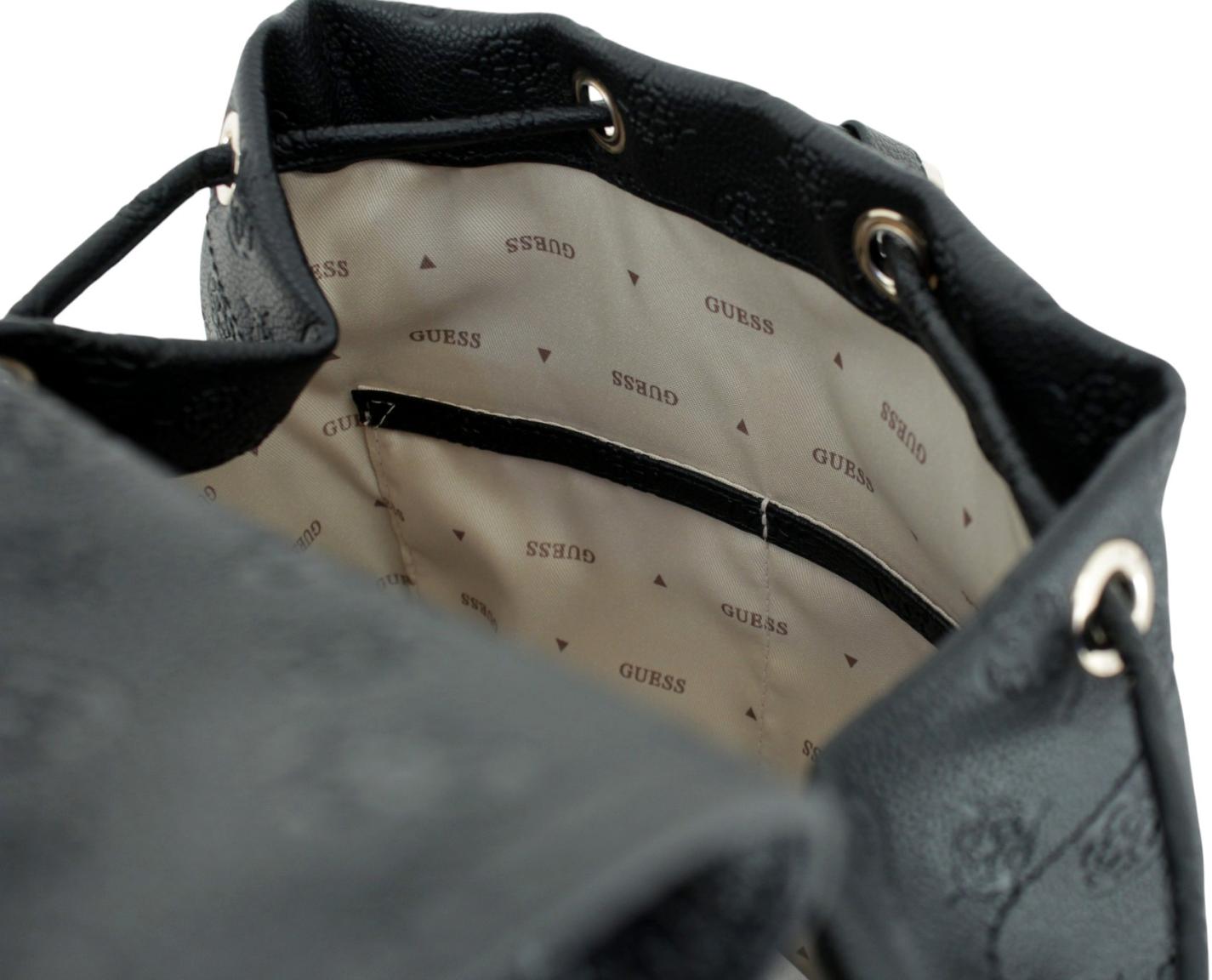 Guess Manhattan II Rucksack Prägung Black Logo - Schwarz