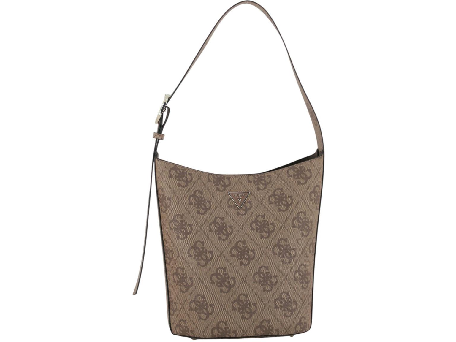 Guess Meridian II Schultertasche Innentasche Latte Logo - Braun