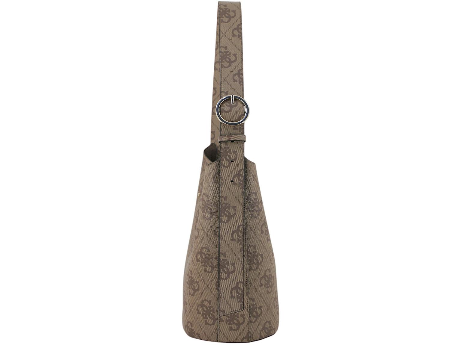Guess Meridian II Schultertasche Innentasche Latte Logo - Braun