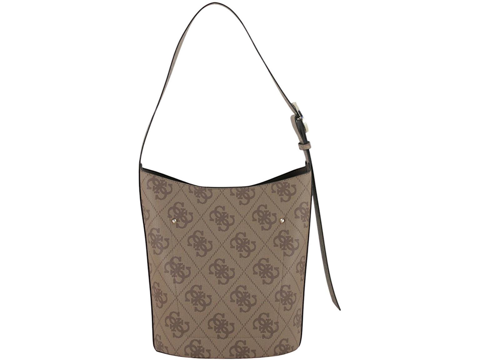 Guess Meridian II Schultertasche Innentasche Latte Logo - Braun