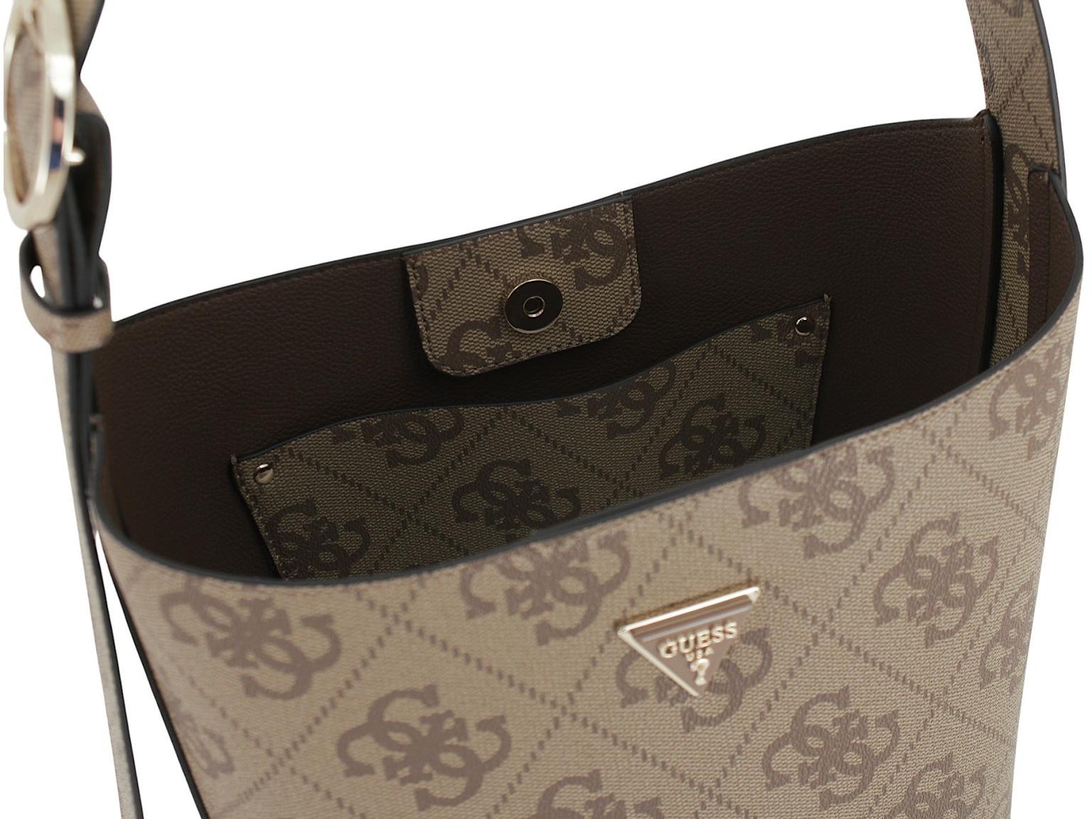 Guess Meridian II Schultertasche Innentasche Latte Logo - Braun