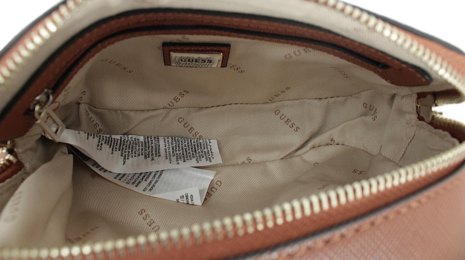 Guess Noelle Latte Logo Crossbody Bag Metallkette braun