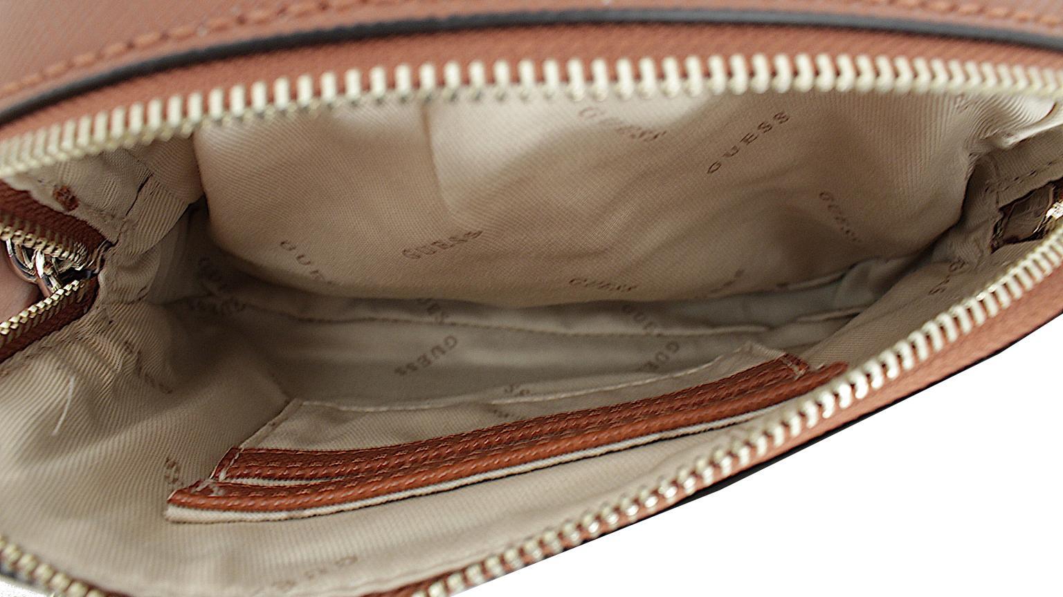 Guess Noelle Latte Logo Crossbody Bag Metallkette braun