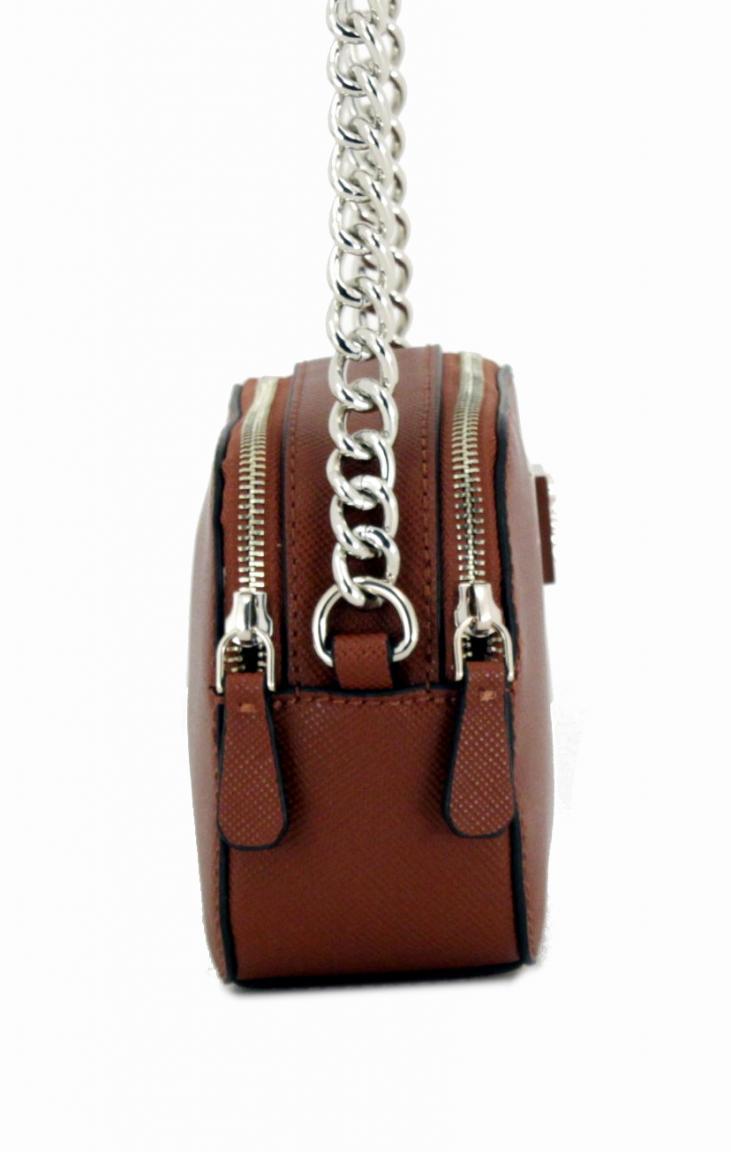 Guess Noelle Latte Logo Crossbody Bag Metallkette braun