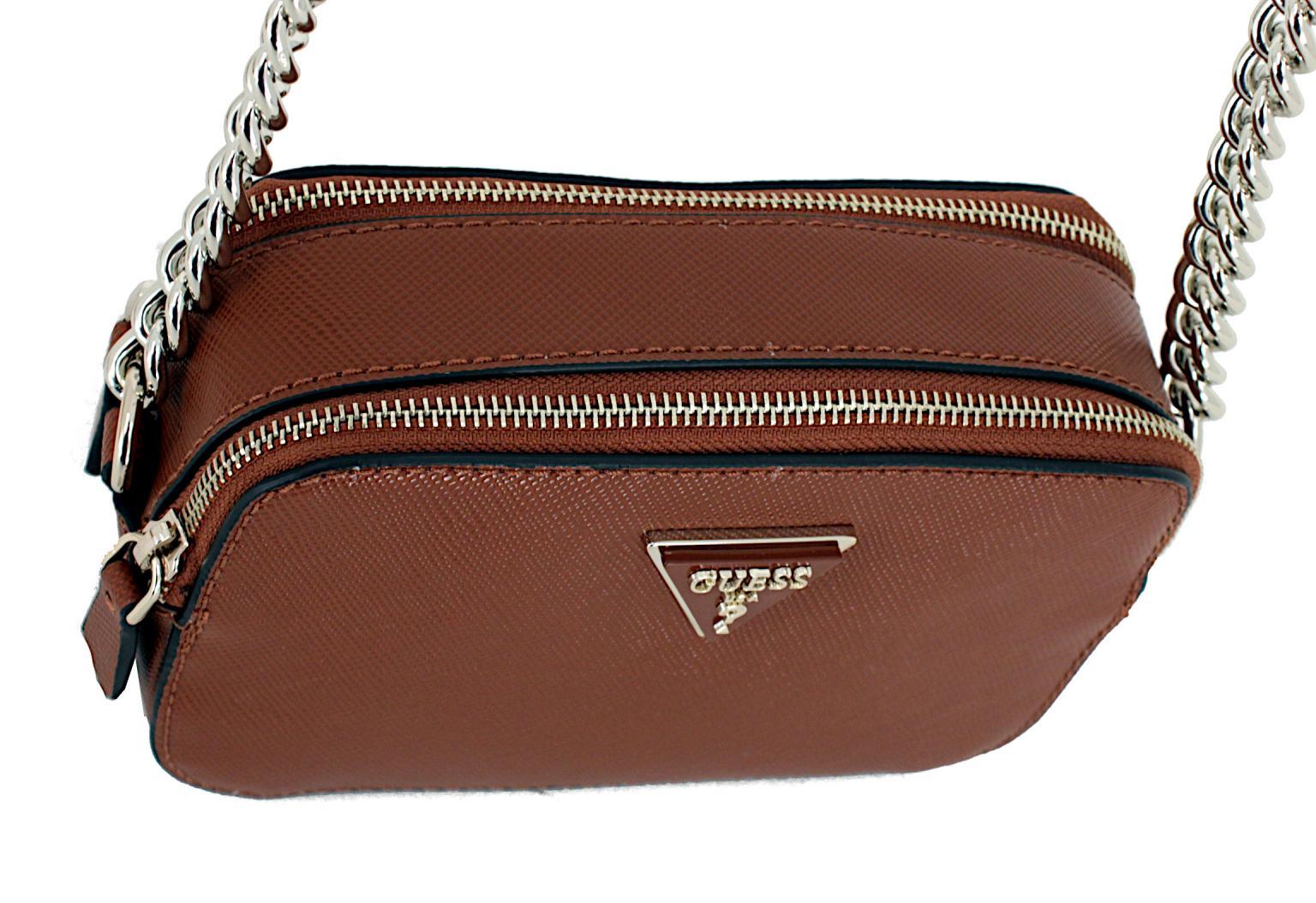 Guess Noelle Latte Logo Crossbody Bag Metallkette braun