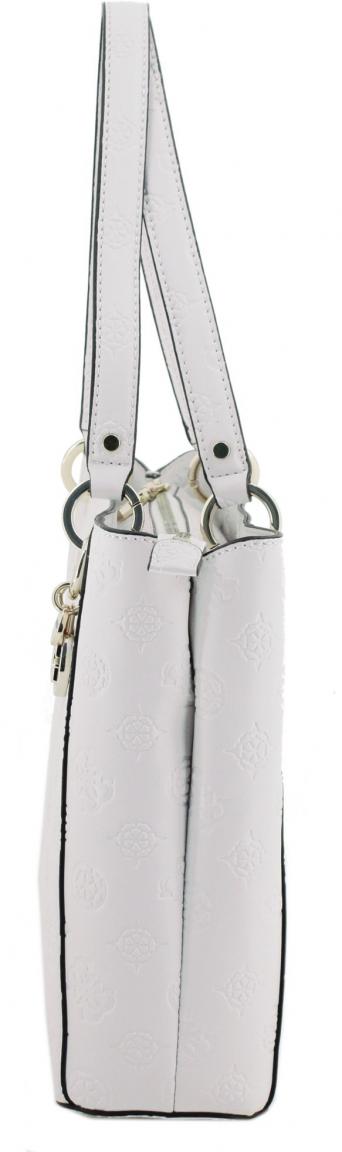 Guess Noelle Mocha Logo dunkelbraun Peonyprint Henkeltasche
