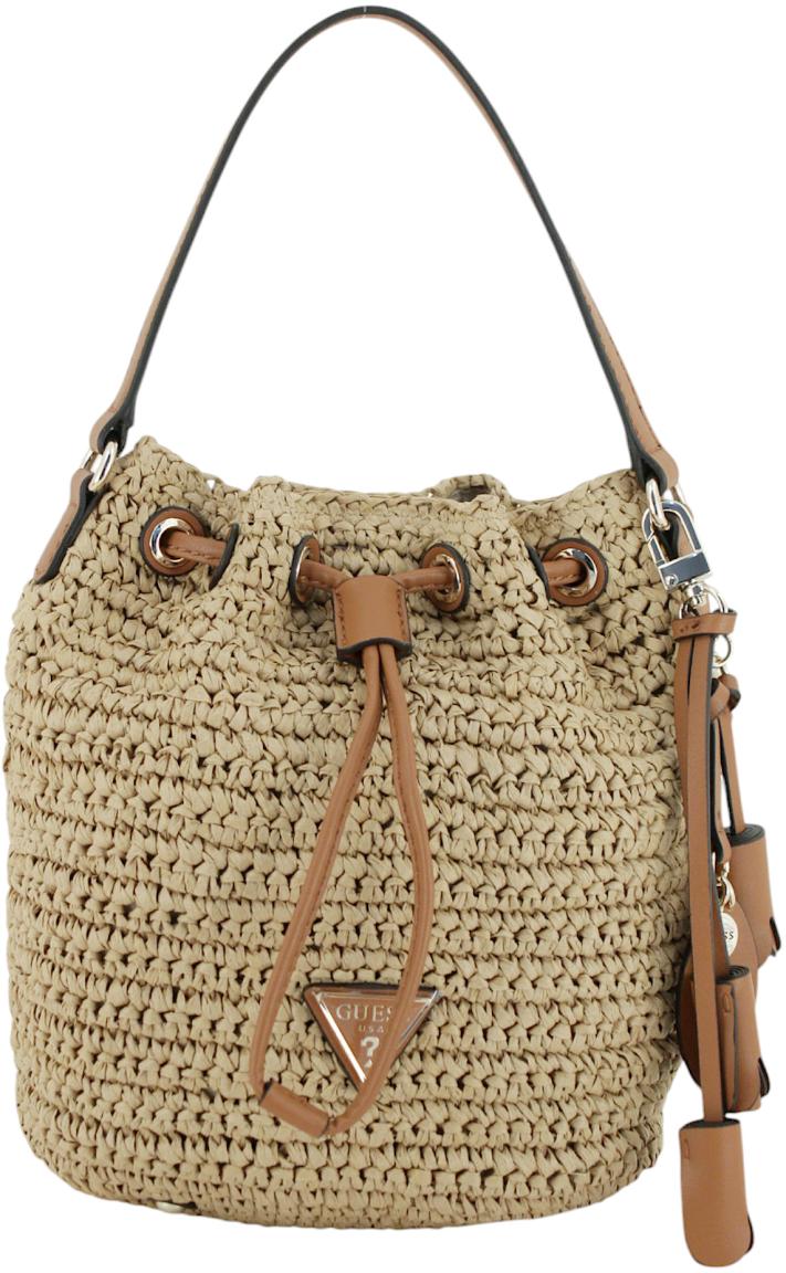 Guess Ofelia Beuteltasche Natural Cognac Bast
