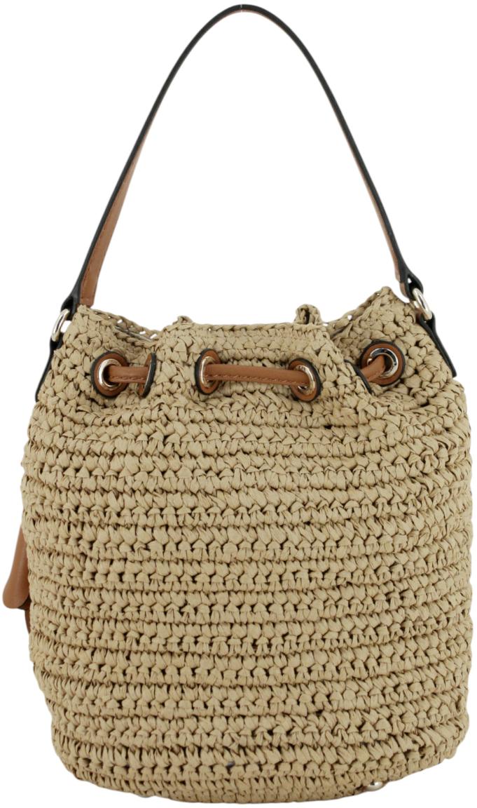 Guess Ofelia Beuteltasche Natural Cognac Bast