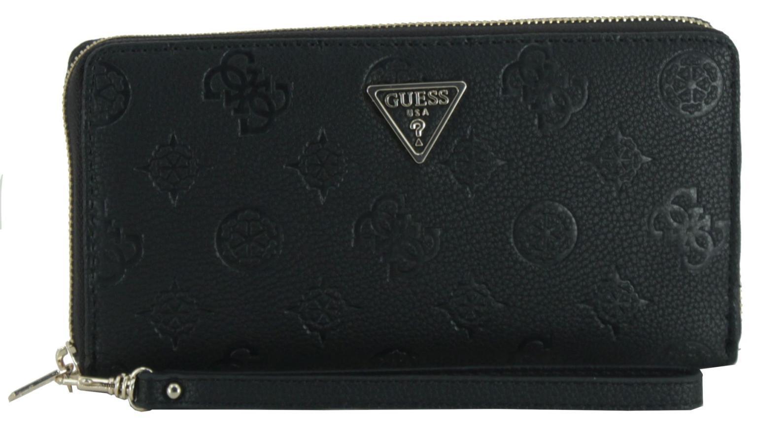Guess Portmonee Hensley G SLG Whiskey Braun Markenplate Handschlaufe