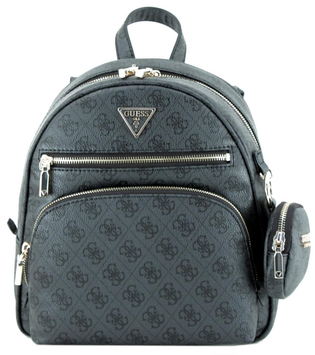 Guess Power Play Damenrucksack Brown Logo dunkelbraun Print