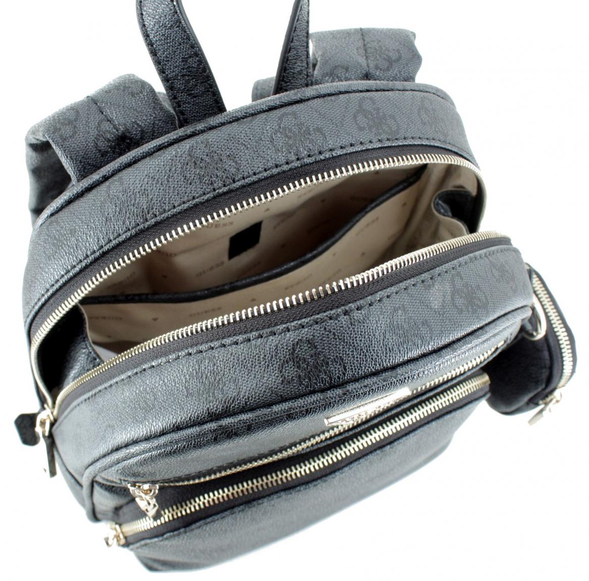 Guess Power Play Damenrucksack Brown Logo dunkelbraun Print