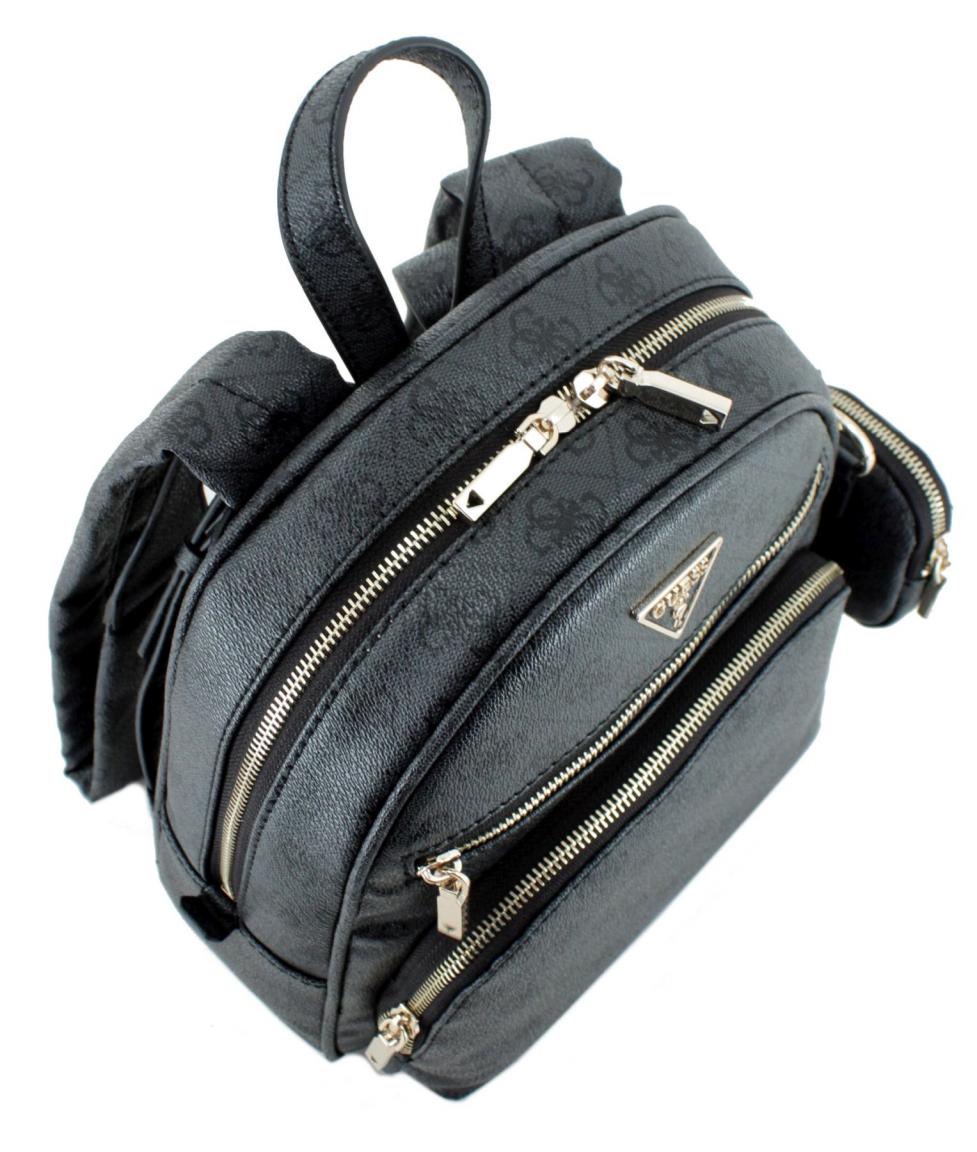 Guess Power Play Damenrucksack Brown Logo dunkelbraun Print