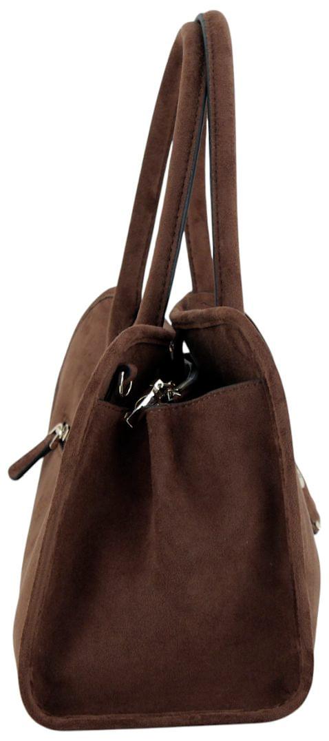 Guess Samantha Kurzgrifftasche Velours Braun